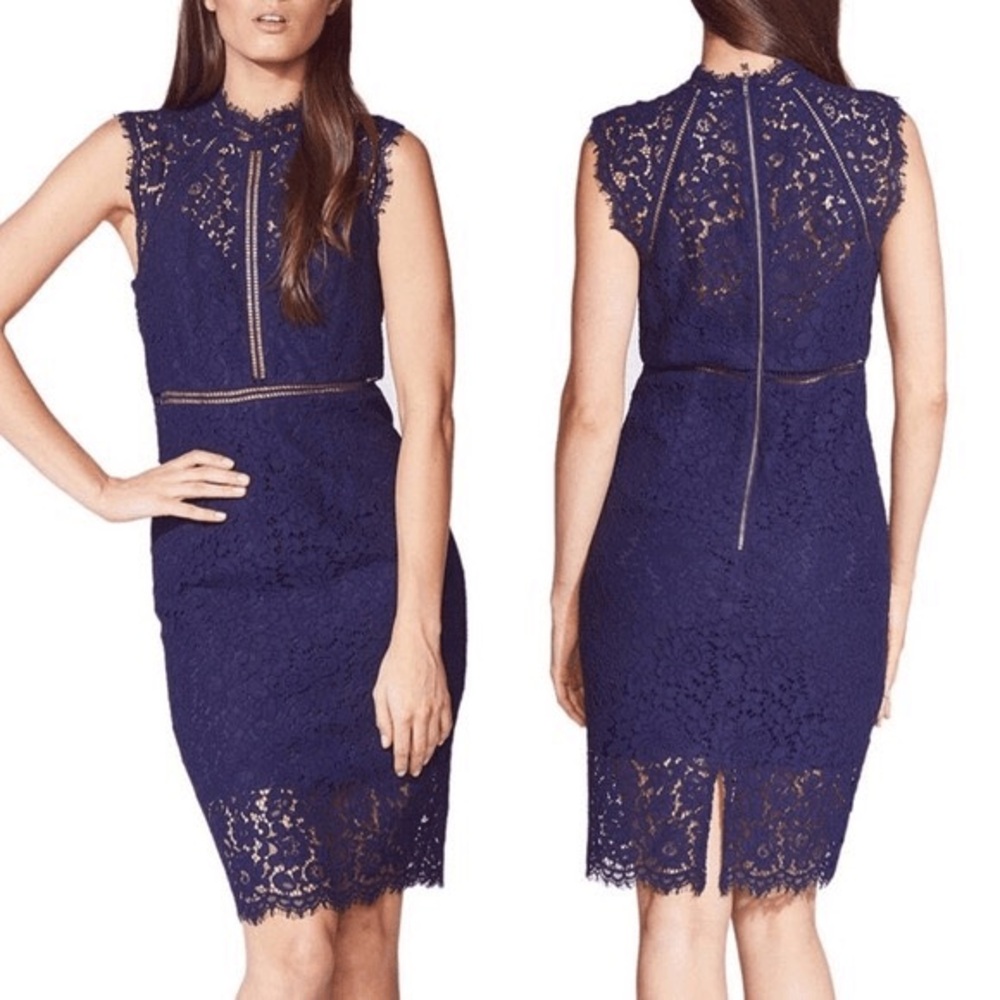 NWT Bardot Navy Blue Lace Panel Dress size US 8